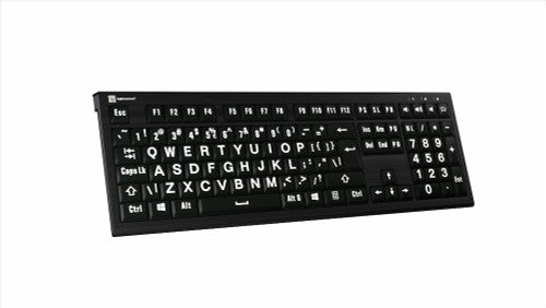 LargePrint White on Black ASTRA 2 Backlit Keyboard for PC - UK English LargePrint White on Black ASTRA 2 Backlit Keyboard for PC - UK English